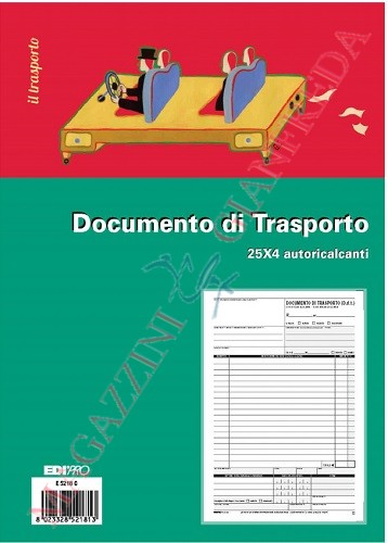 DOCUMENTO DI TRASPORTO 25 FOGLI QUADRUPLA COPIA F.TO A4